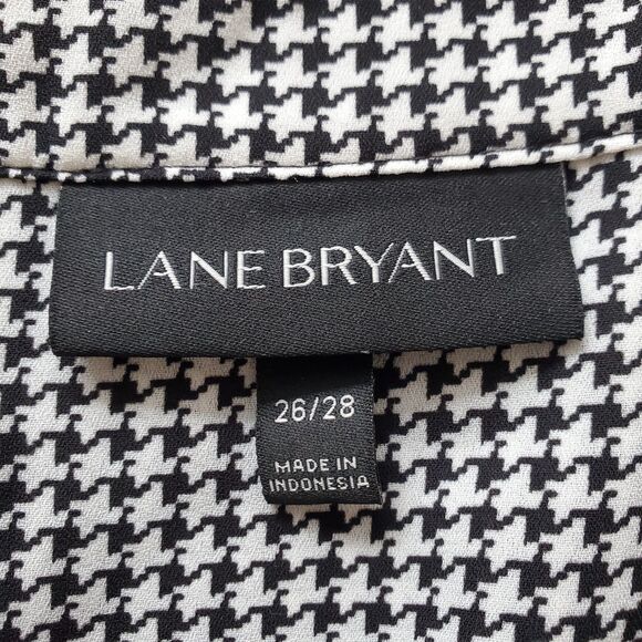 Lane Bryant Plus Size Black Houndstooth Blouse - Picture 6 of 7